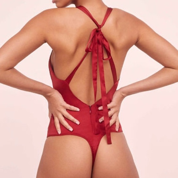 FOR LOVE & LEMONS RED BODY SUIT ZIPPER SNAP BUTTONS SIZE XS - Picture 2 of 5